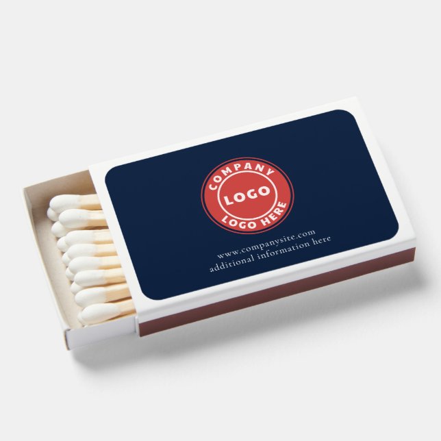 Business Logo Website Corporate Event Swag Matchboxes (Front Open)