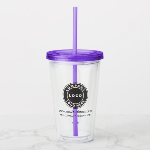 Business Logo Website Corporate Promo Event Acrylic Tumbler