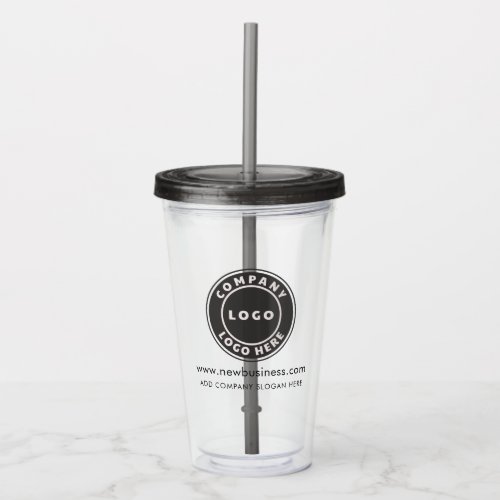 Business Logo Website Corporate Promotional Staff Acrylic Tumbler