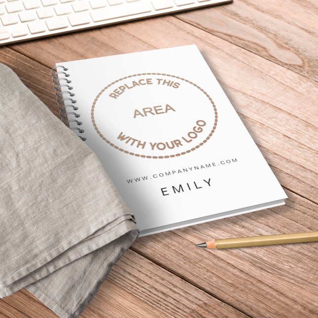 Business Logo Website Name White Notebook (Creator Uploaded)