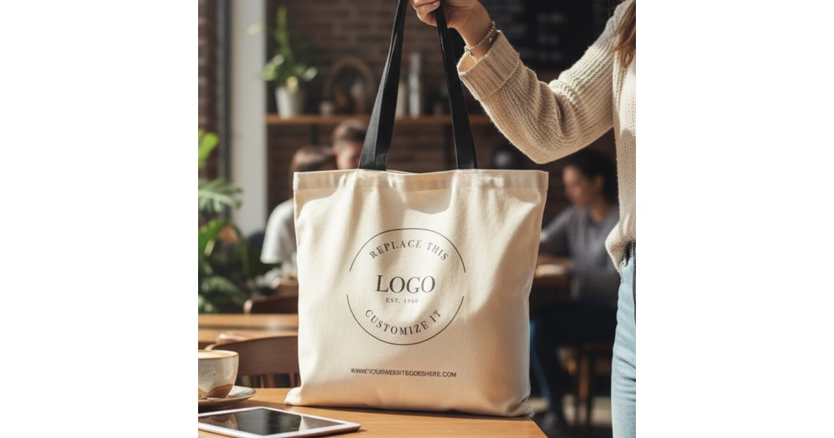Business Logo website Simple Custom Tote Bag | Zazzle