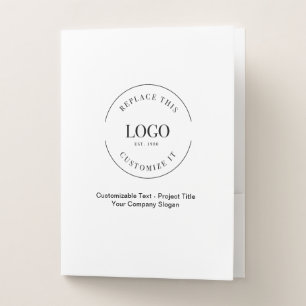 Business Logo website Simple Customizable Text  Pocket Folder