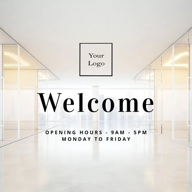 business-logo-welcome-opening-hours-window-cling-zazzle