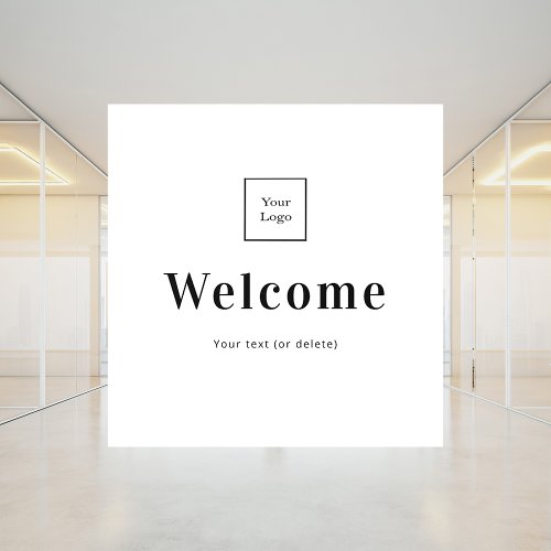 Business logo welcome window cling