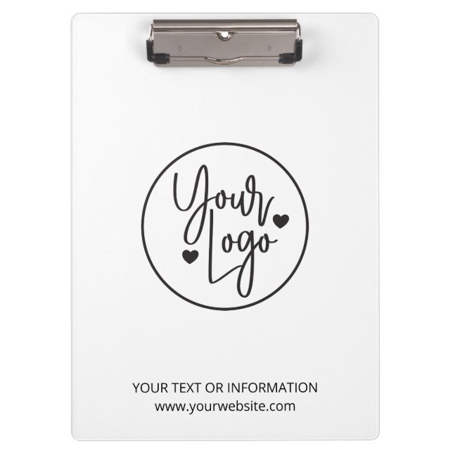 Business Logo White Corporate Company Clipboard (Front)