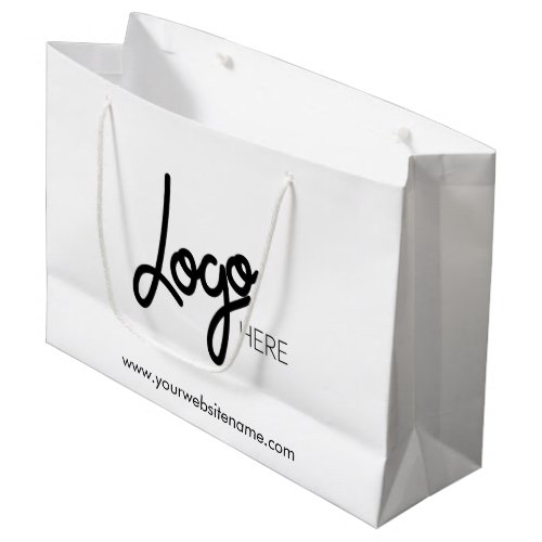 Business Logo White Large Gift Bag