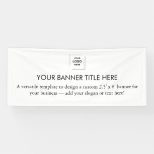 Business Logo White Minimalist Modern Simple 6' Banner