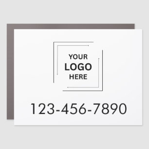 Business Logo White Minimalist Modern Simple Car Magnet