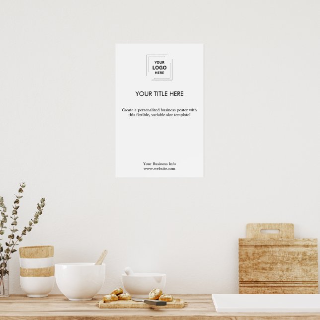 Business Logo | White Minimalist Modern Simple Poster (Kitchen)