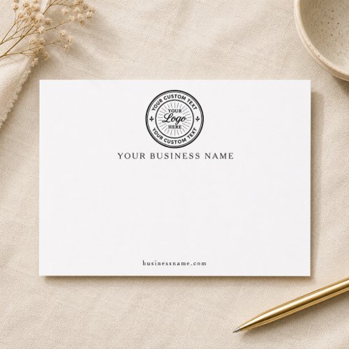 Business Logo White Note Card