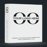 Business Logo White Professional 3 Ring Binder<br><div class="desc">Simple white business template in modern minimalist style that can be easily updated with your company logo and text. Designed with a horizontal logo banner image (2560 x 1440 px), you can customize by changing the text and image using the fields provided, or use the "message" button to contact the...</div>