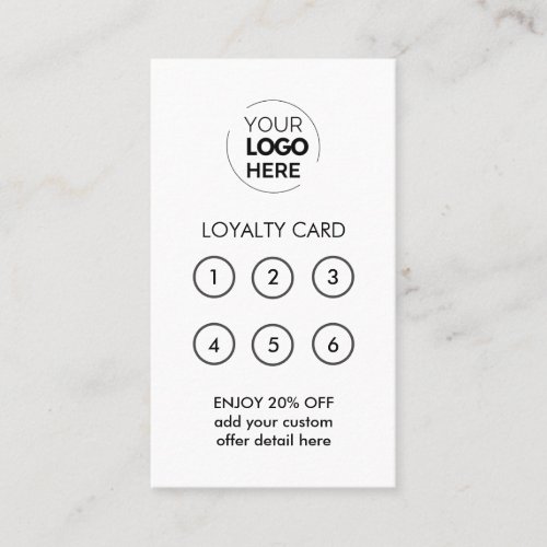 Business Logo  White Professional Company Loyalty Card
