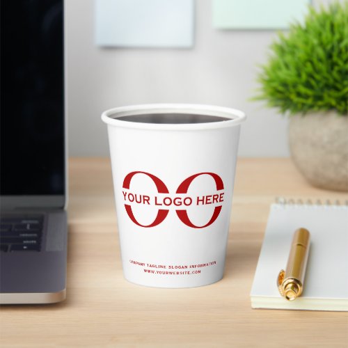 Business Logo White Red Paper Cups