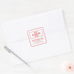 Business Logo White Square Return Address Labels