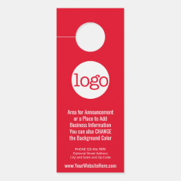 Business Logo with Announcement and Contact Info Door Hanger