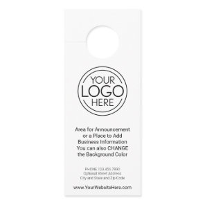 Business Logo with Announcement and Contact Info Door Hanger