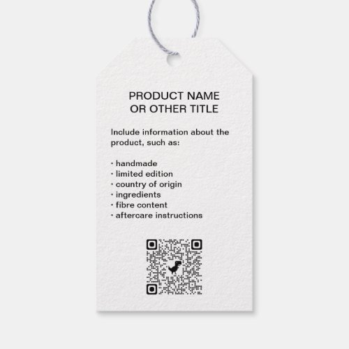 Business Logo with Product Information Hang Tags