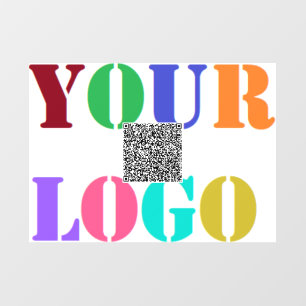 Business Logo with QR Code Wall Decal Template