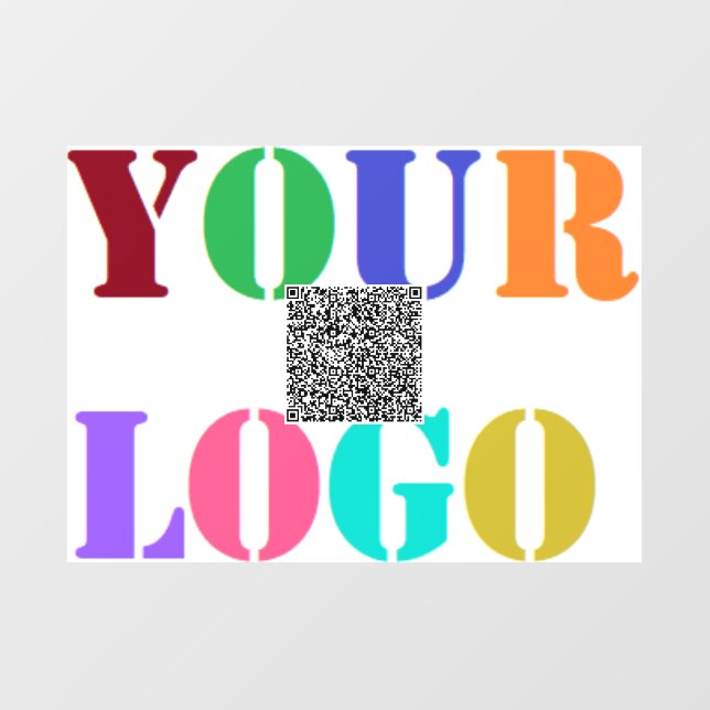 Business Logo with QR Code Wall Decal Template (Front)
