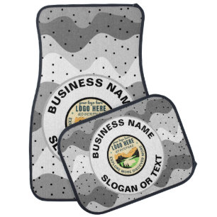 Business Logo With Simple Text - Modern Gray Car Floor Mat