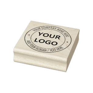 Business Logo with Text Round Rubber Stamp Example