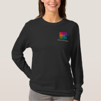 Business Logo Womens Double Side Basic Long Sleeve T-Shirt