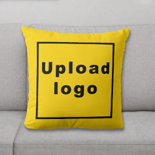 Business Logo Yellow Throw Pillow