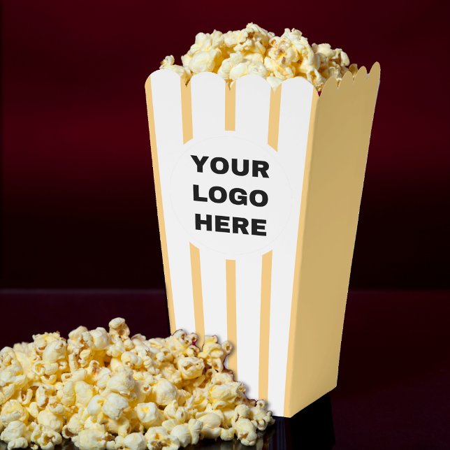 Business Logo Yellow & White Striped Movie Popcorn Favor Boxes (Business Logo Yellow & White Striped Movie Popcorn Favor Boxes
)