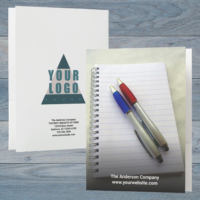 Business Logo Your Full Bleed Photo Pocket Folder (Creator Uploaded)