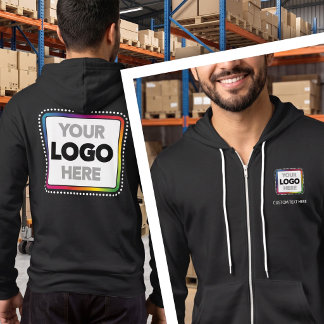 Business Logo Zip Hoodie - Front & Back Print