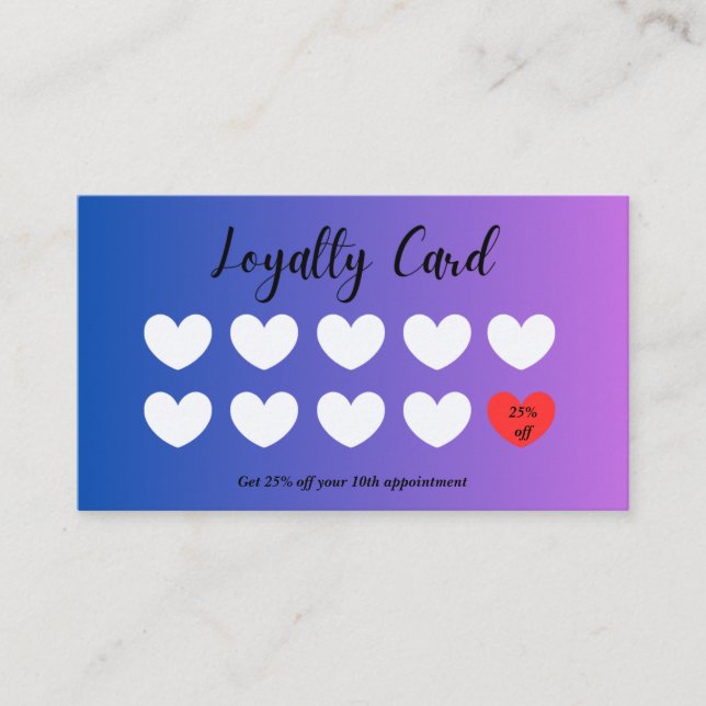 Business Loyalty Card. Edit the text Card (Front)