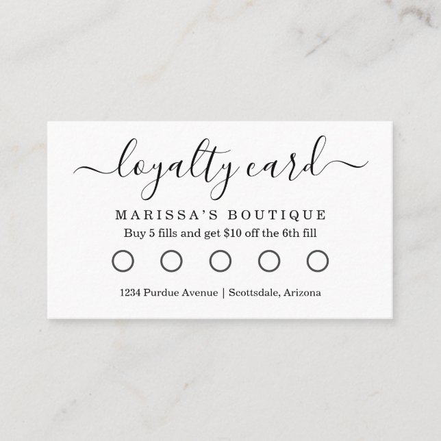 Business Loyalty Card / Reward Punch Card (Front)