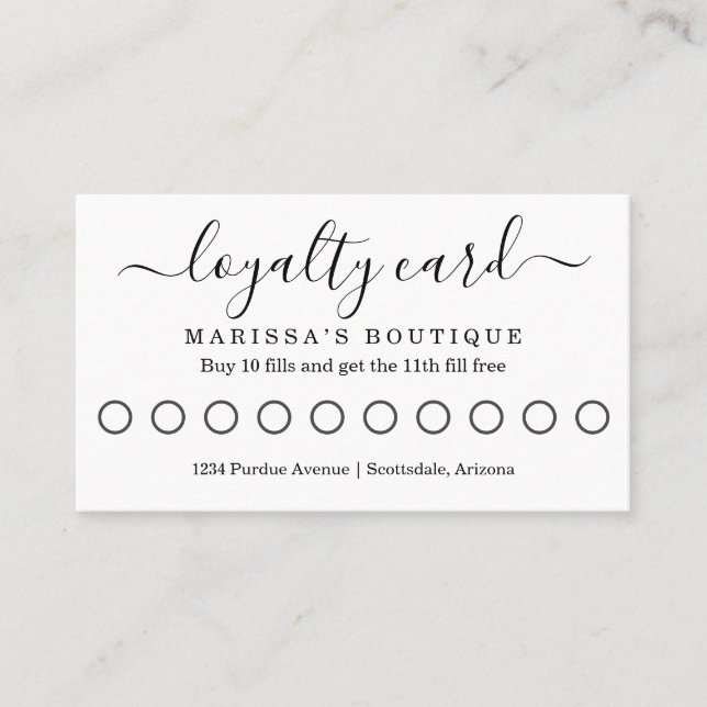Business Loyalty Card / Reward Punch Card (Front)