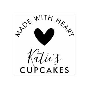 BUSINESS made with love modern simple love Rubber Stamp