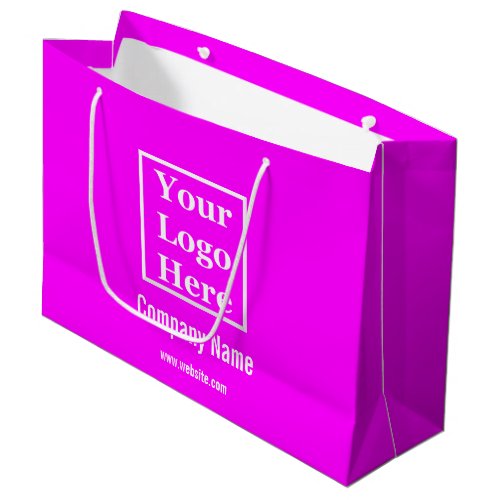 Business Magenta White Company Name Logo Template Large Gift Bag