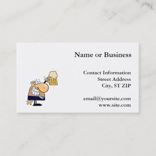 Business Man Drinking Beer Business Card