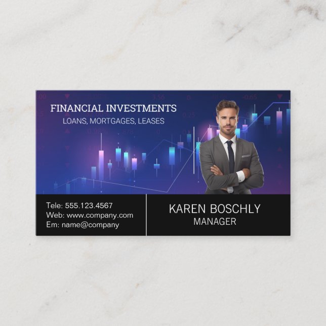 Business Man in Suit | Stock Chart Card (Front)