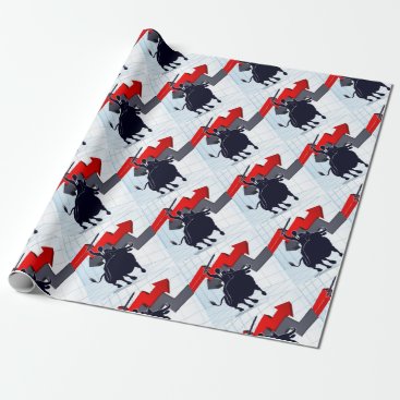 Business Man on Bull Profit Concept Wrapping Paper Business Man on Bull Profit Concept Wrapping Paper
