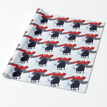 Business Man on Bull Profit Concept Wrapping Paper Business Man on Bull Profit Concept Wrapping Paper