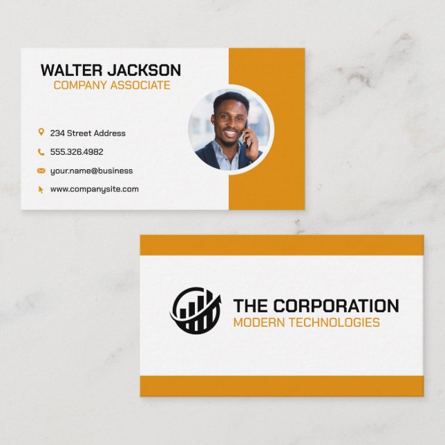 Business Man on Phone | Corporate Business Card (Front/Back)
