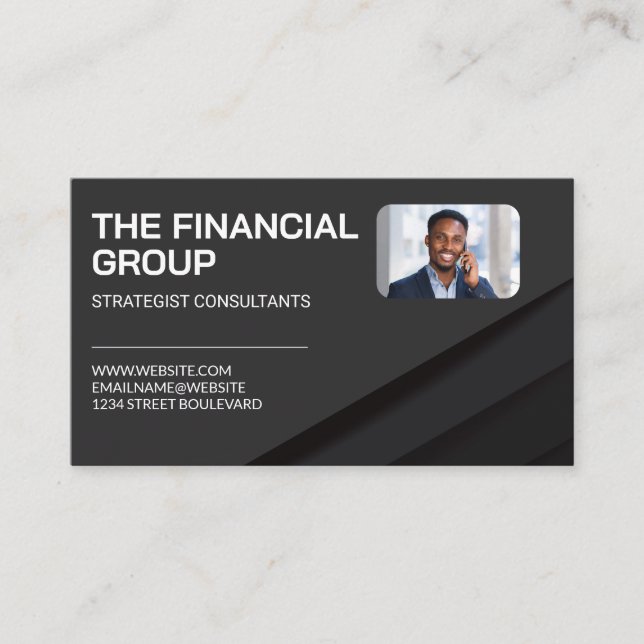 Business Man on Phone | Corporate Business Card (Front)