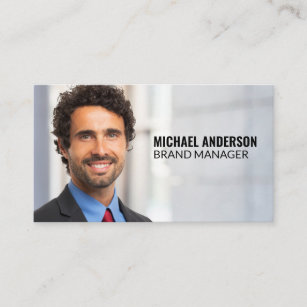Business Man Portrait   Custom Add Photo Business Card