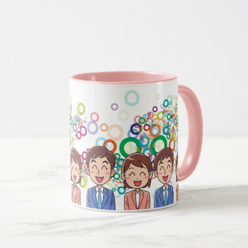 Business Man Woman Happy Employee People Laughing Mug