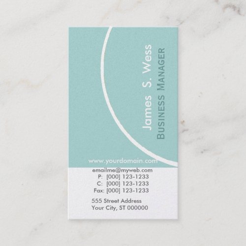 Business Manager Contemporary Aqua Designs Business Card