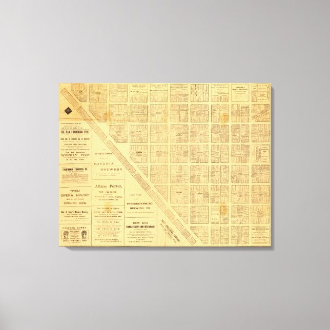 Business Map of San Francisco Canvas Print (Front)