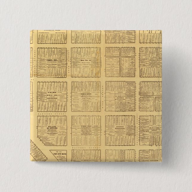 Business Map of San Francisco Pinback Button (Front)