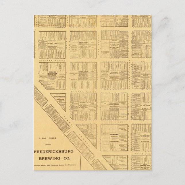 Business Map of San Francisco Postcard (Front)