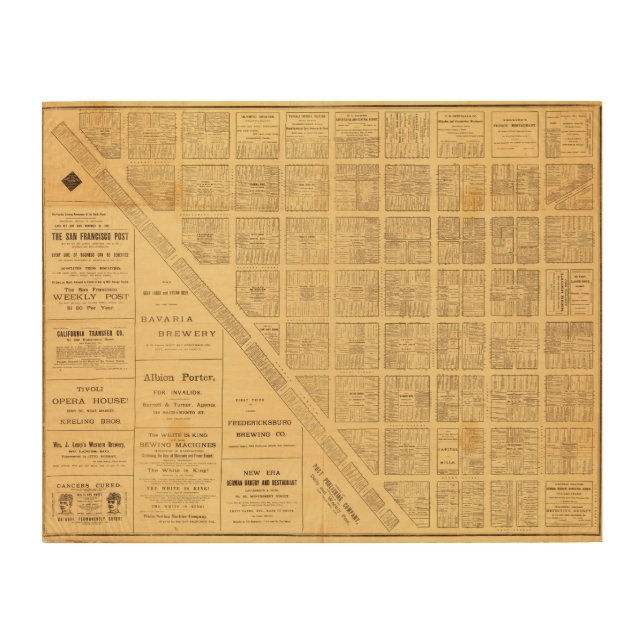 Business Map of San Francisco Wood Wall Decor (Front)