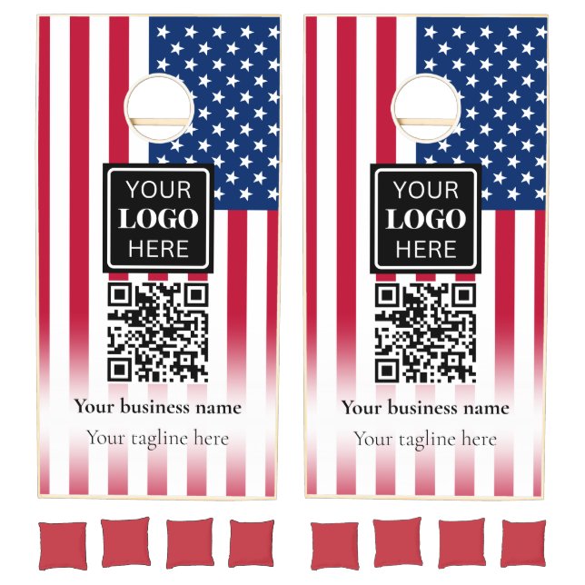 Business Marketing American Flag Cornhole Set (Set)