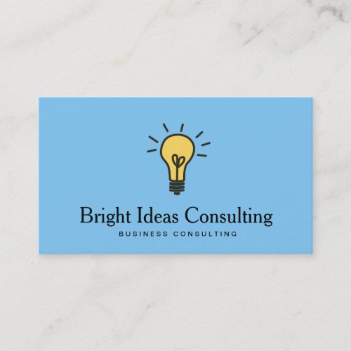 Business Marketing Consultant Light Bulb Logo Business Card